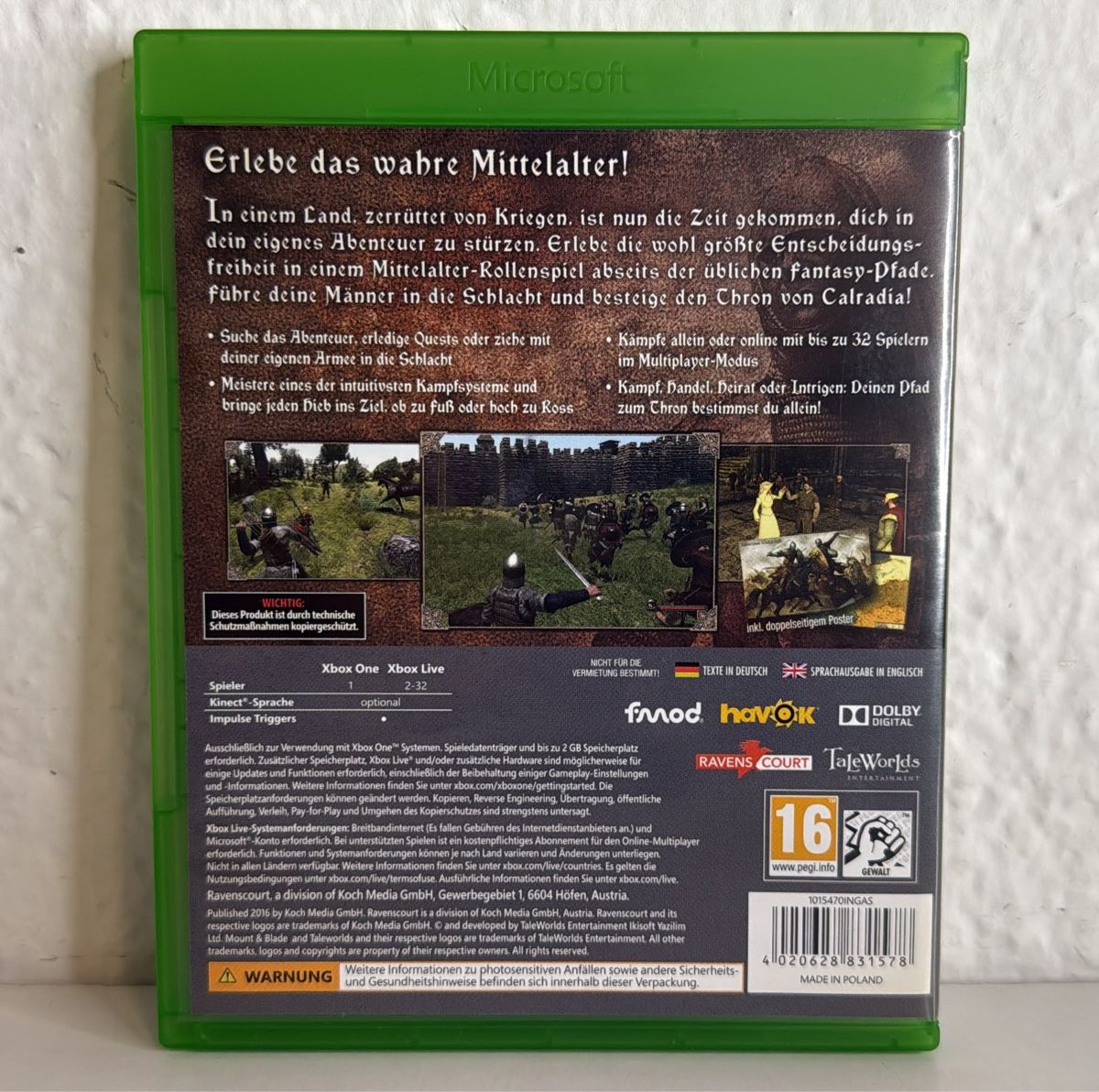 Microsoft Spiele: Mount & Blade Warband Xbox One - Game disc and case – Gebraucht aus Ehrendingen von bubulence 1