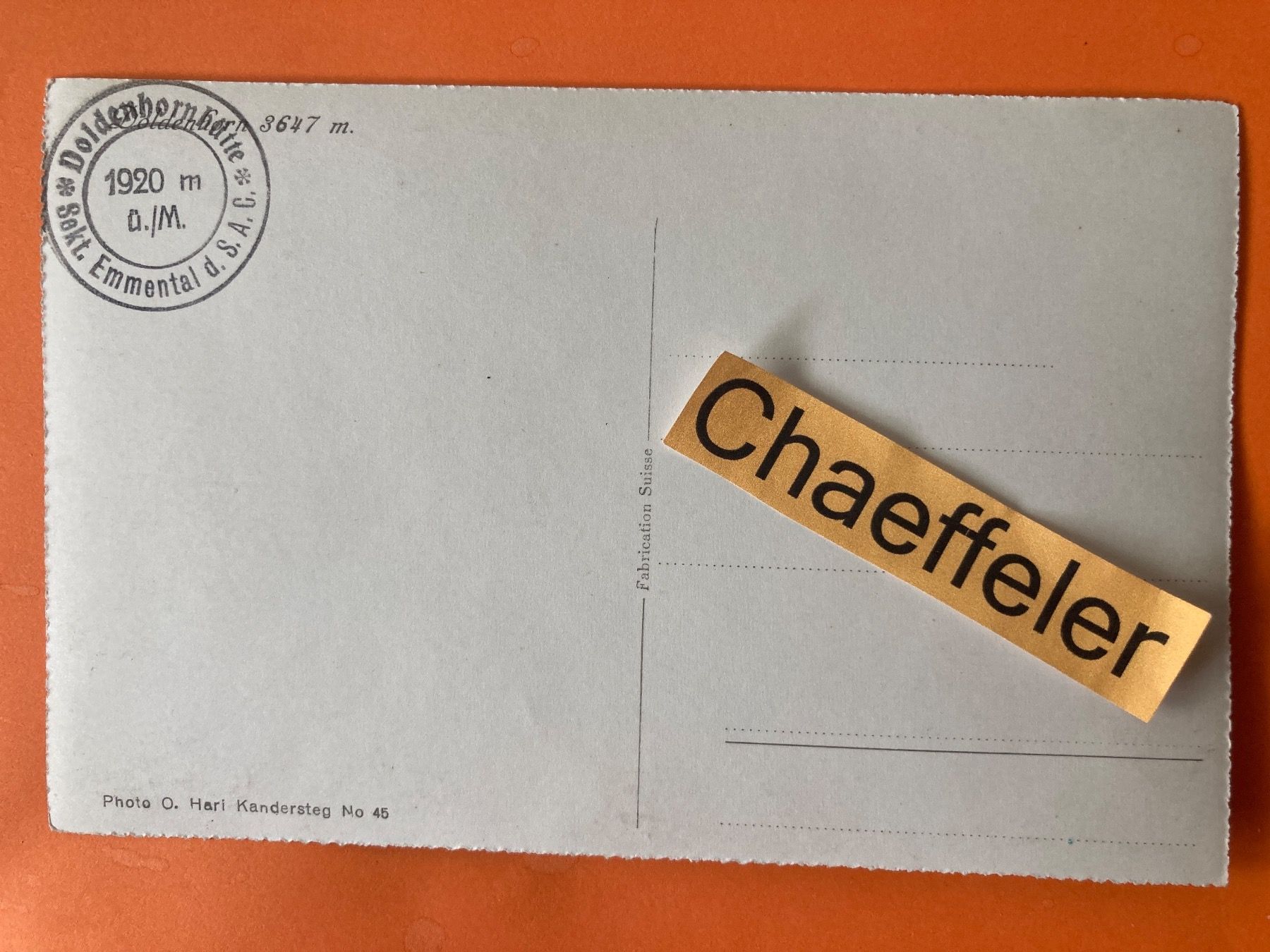 Cartoline postali: Doldenhorn – Usato da Zürich venduto da Chaeffeler 1