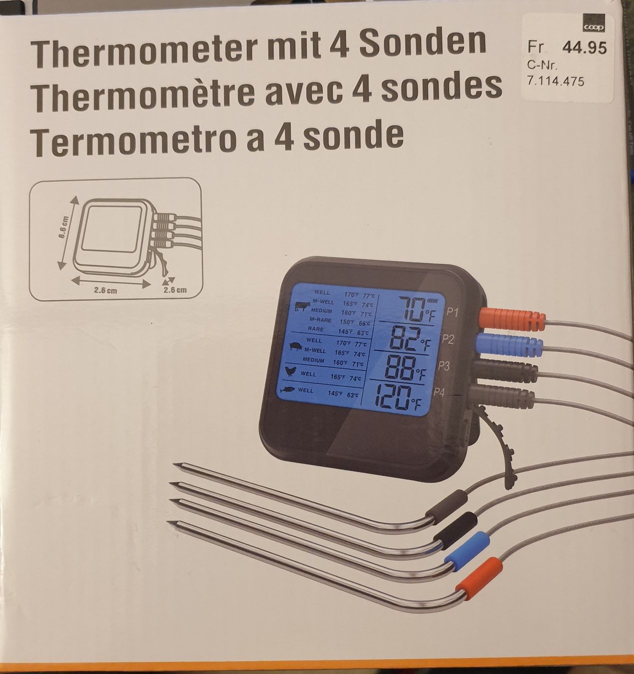 Altro per la casa: Grill Thermometer mit 4 Sonden Fabrikneu – Nuovo e nell'imballaggio originale da Horw venduto da Arta20000