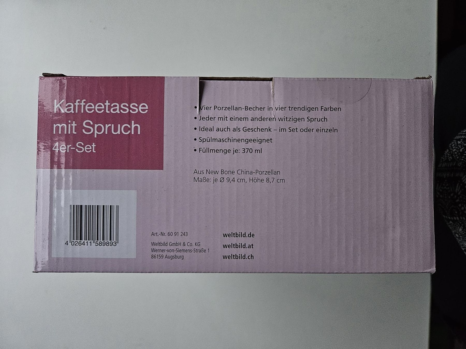 Tassen: 4er-Set Kaffeetassen mit Spruch – Neu und originalverpackt aus Schaffhausen von sabrina915 1