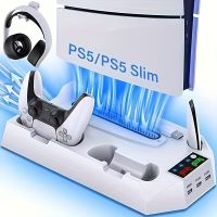Ständer  Kühlstation für PS5 Slim mit Controller-Ladestation