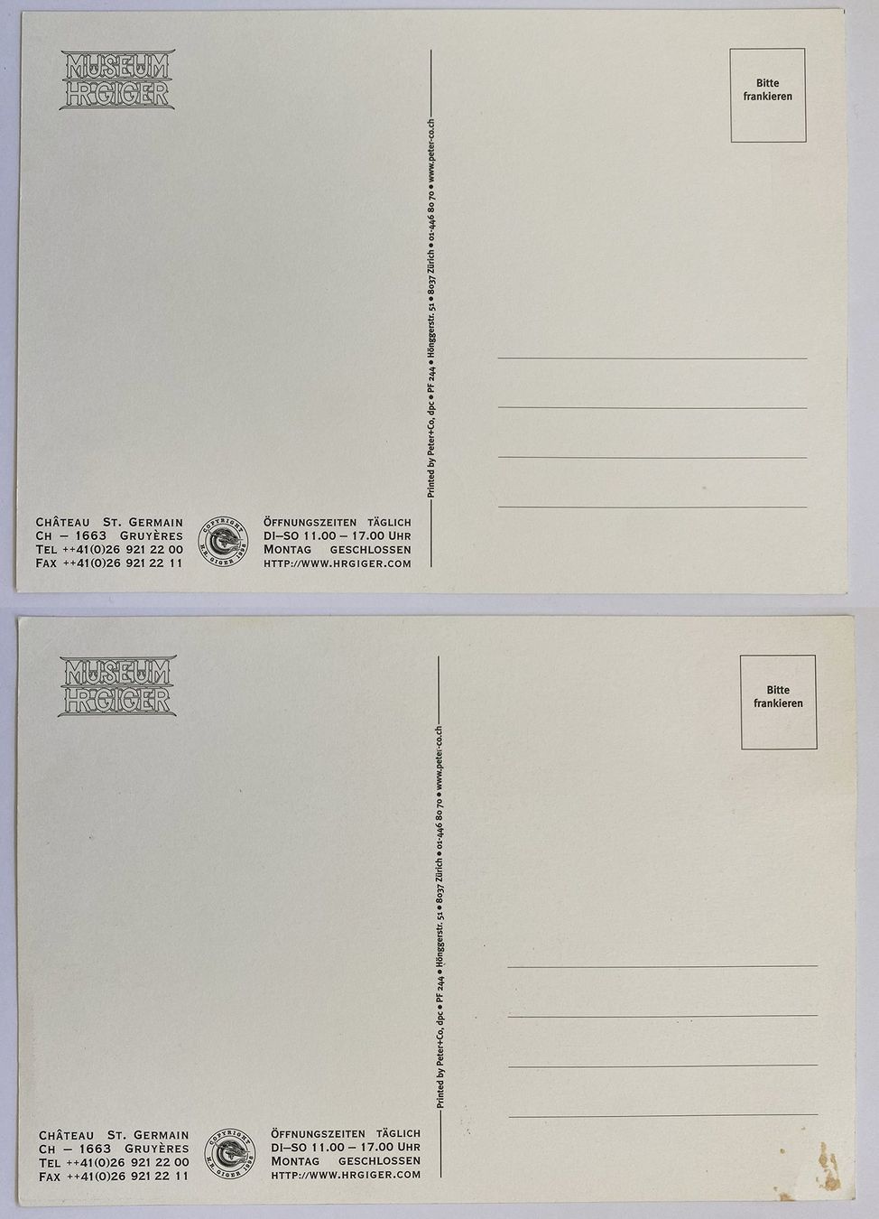 Libri: 2 Stück H R Giger  Karten Platzspitz de Sade – Usato da Lützelflüh-Goldbach venduto da blauerkranich 1