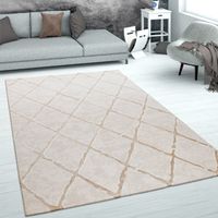 Moderner Teppich Wohnzimmer Cremebeige NEU 160x230