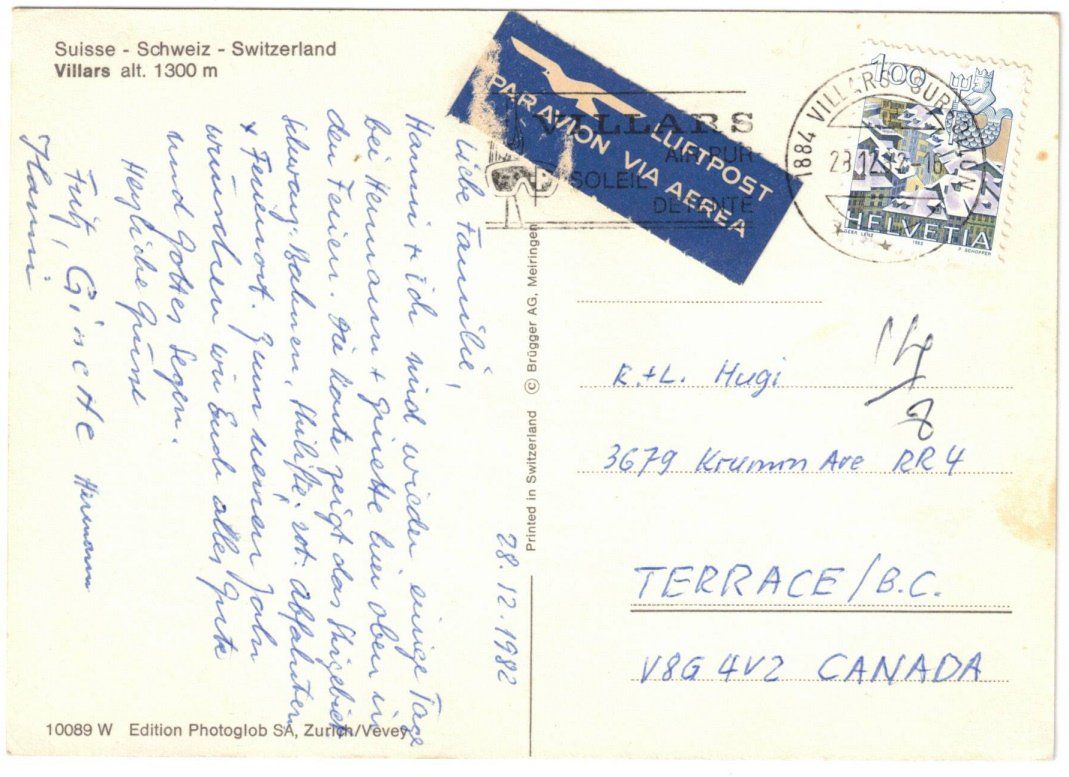 Cartoline postali: Villars - Pistenplan (Luftpost) – Usato da Binningen venduto da Mountainrider 1