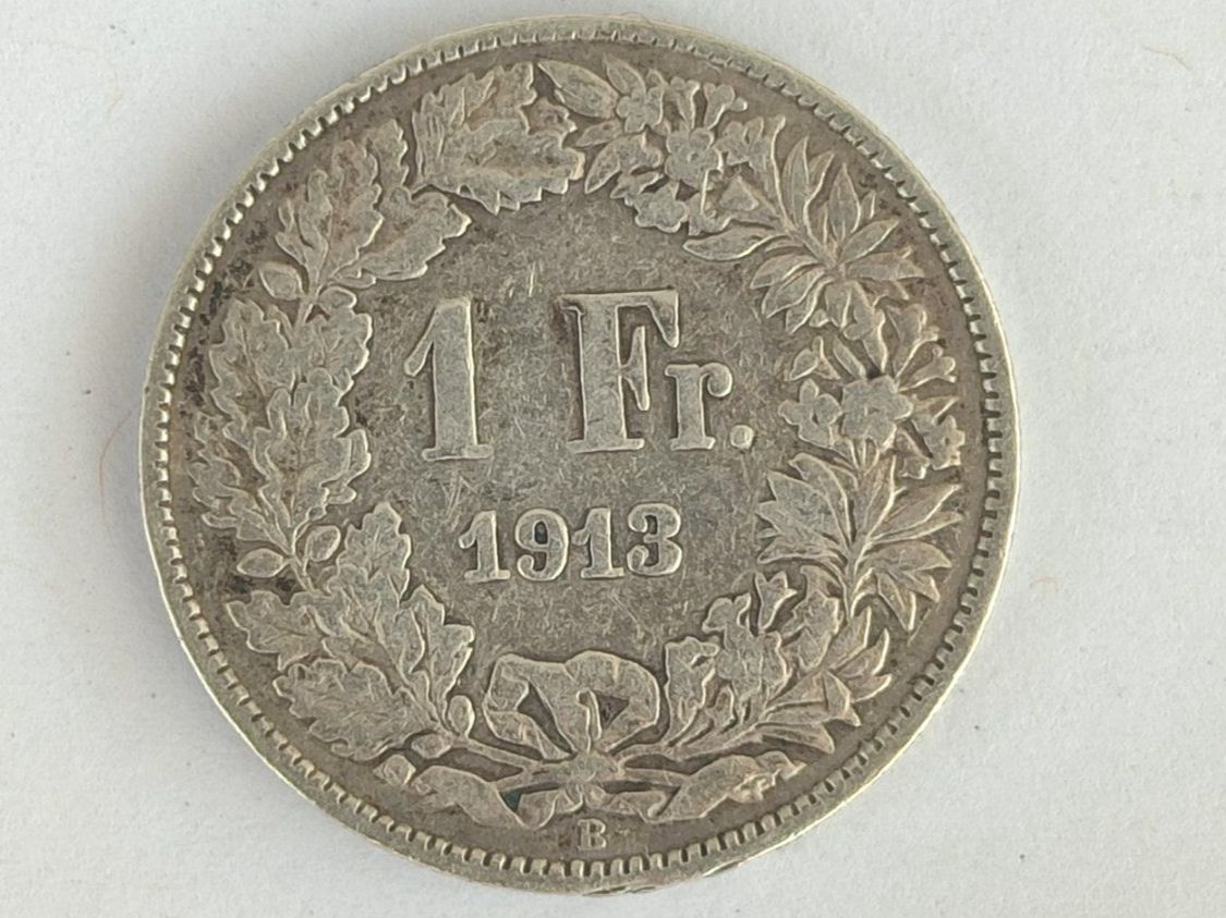 Tutti le monete: Schweizer 1 Fränkler silber 1913 – Usato da Strengelbach venduto da Phorensic_30
