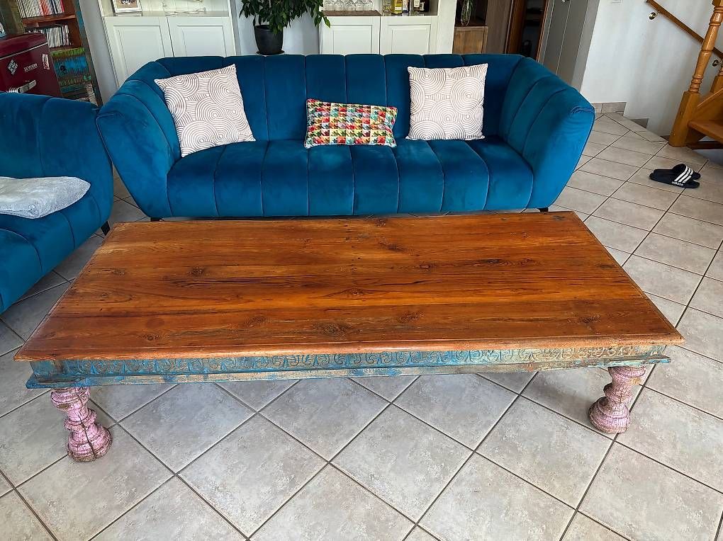 Tables: Magnifique table basse manguier massif – D'occasion à St-Barthélemy VD par VivianF 1
