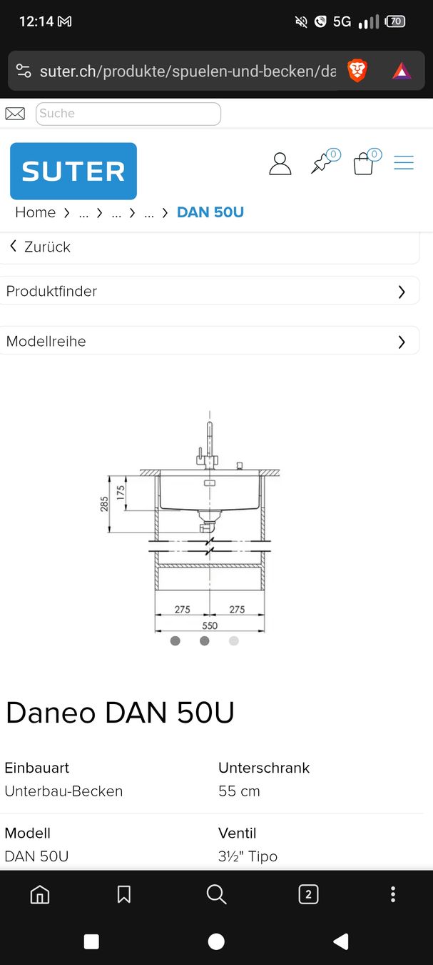 Suter Daneo DAN 50U Unterbauspühlbecken (Neu (gemäss Beschreibung)) in ...
