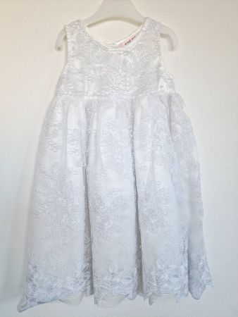 Mädchen Kleid Taufkleid Blumenmädchen Gr. 92 24m Weiss