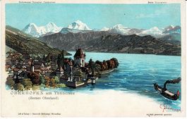OBERHOFEN am Thunersee BE sehr schöne Steinmann-Litho  1900