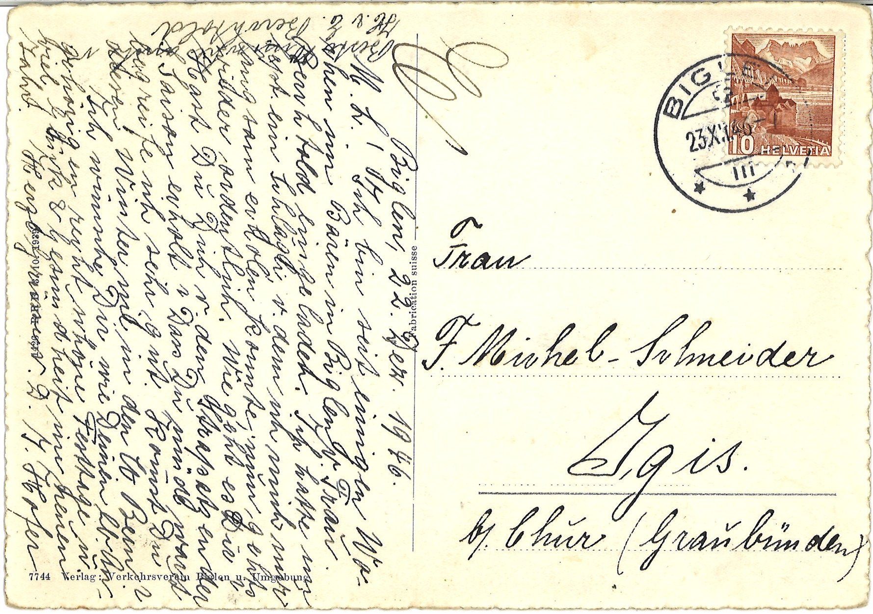 Cartoline postali: Antike Ansichtskarte von Biglen (BE) – Usato da Chur venduto da mar_95xd 1
