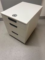 Rollcontainer weiss mit Zahlenschloss 3 Schubladen Büro