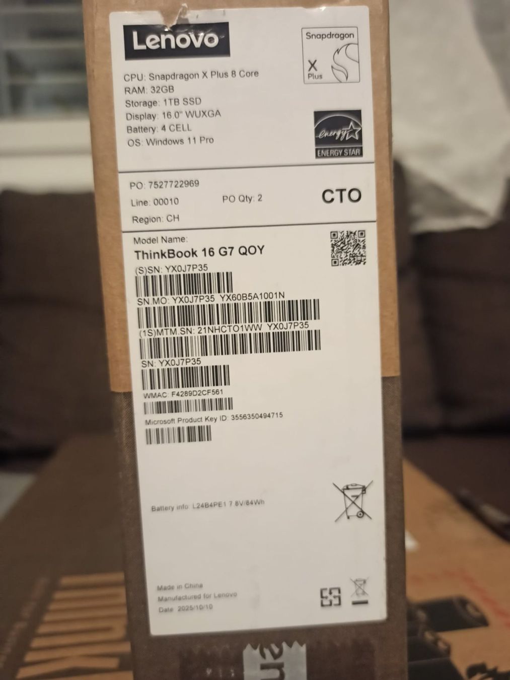 ThinkBook 16 Gen 7 QOY 1T SSD 32GB 10h+ (Gebraucht) in Adliswil für CHF ...