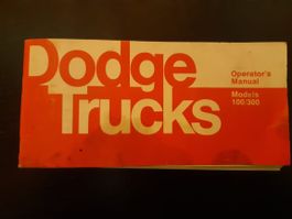Bedienungsanleitung;   Dodge Trucks Models 100/300