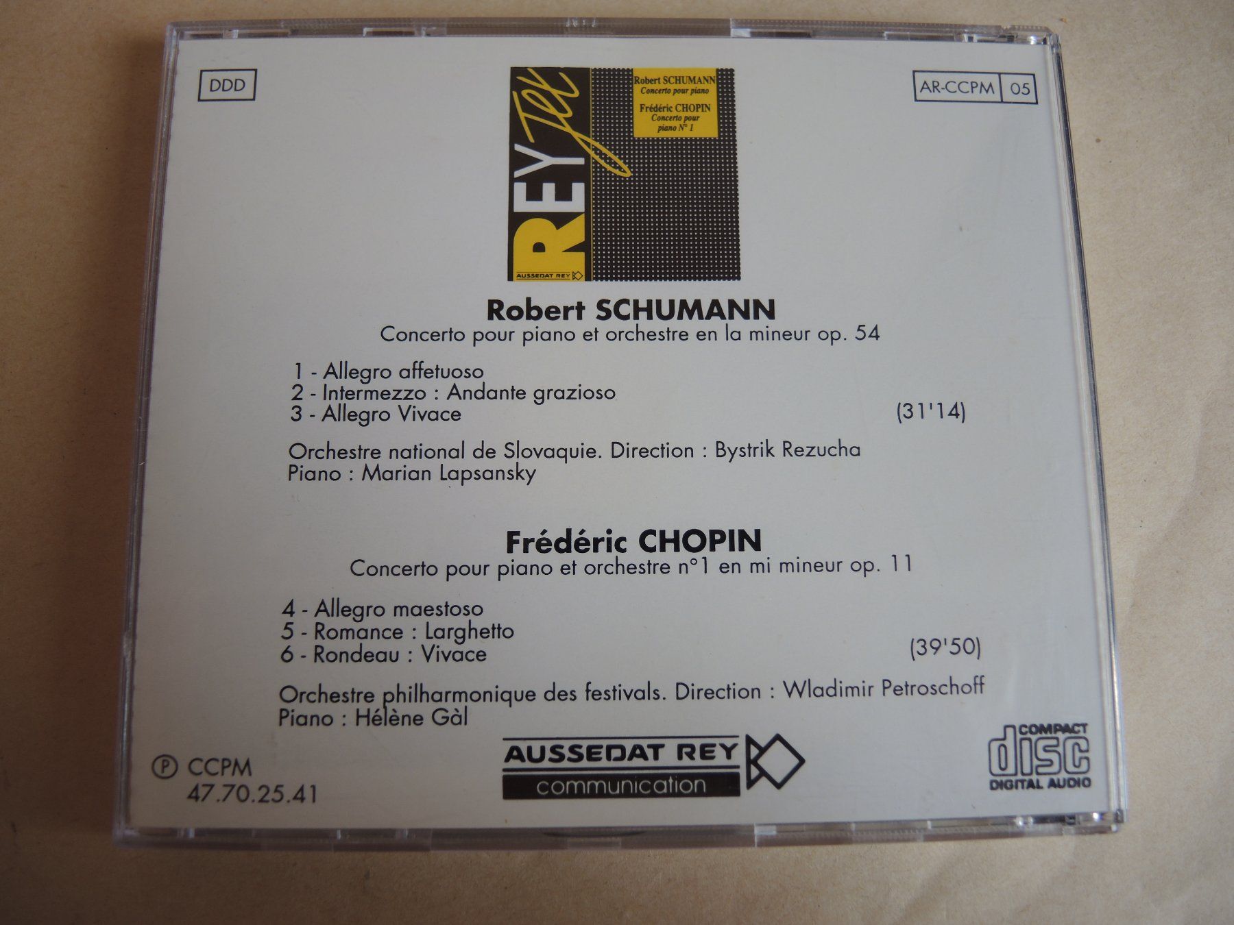 CD: Robert Schumann & Chopin Klavierkonzerte CD, Rey Jet Label – Usato da Rorschach venduto da maeck8 2