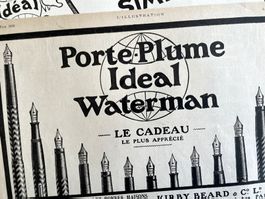 Waterman Fülhalter - 2 alte Werbungen / Publicités 1910/20