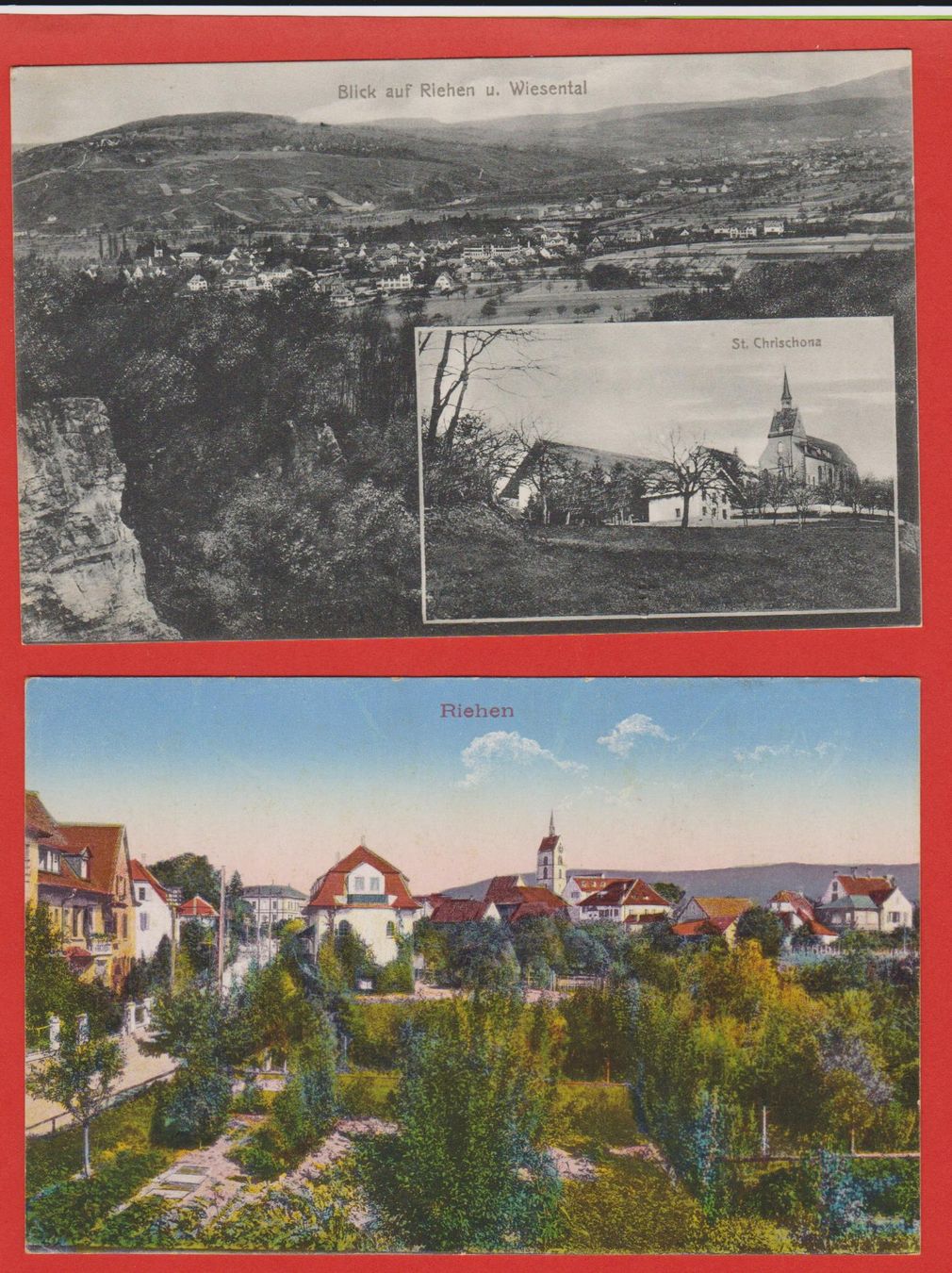 Cartoline postali: Riehen  -  7 alte Ansichtskarten und Stabstempel Riehen 1911 – Usato da Vitznau venduto da Ropaku