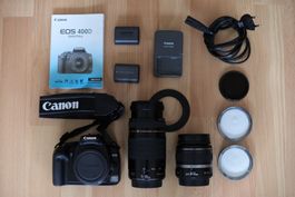 Canon EOS 400D Komplettset mit 2 Objektiven,2 Akkus.Ab 1 CHF