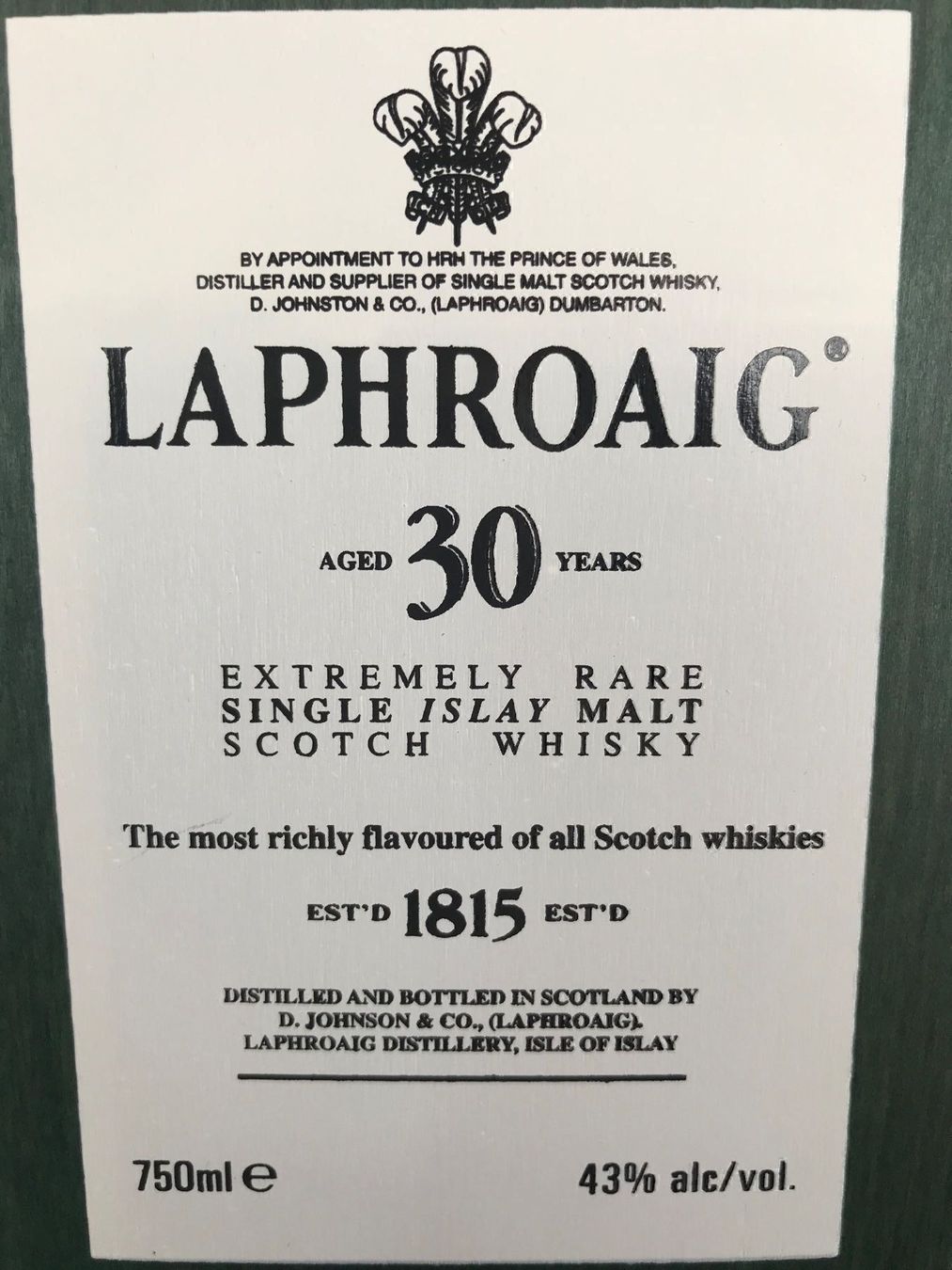 Laphroaig Spirituosen: LAPHROAIG 30 Years 43% vol. – Neu und originalverpackt aus Utzigen von Lavendel1975 2