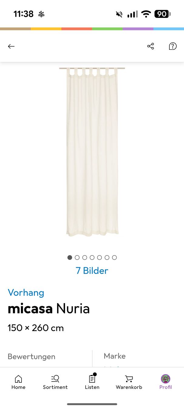 Vorhänge: Gardine Leinen – Neu (gemäss Beschreibung) aus Basel von lis_xs7z 1