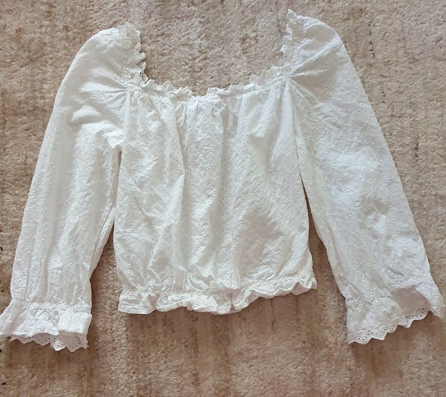 H&M Blusen: Baumwollbluse mit Broderie Anglaise, Gr. 38 – Neu (gemäss Beschreibung) aus Unterentfelden von LookoutMt 1