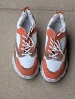 Schicke Damen Sneaker Gr. 40 Weiss/Orange/
