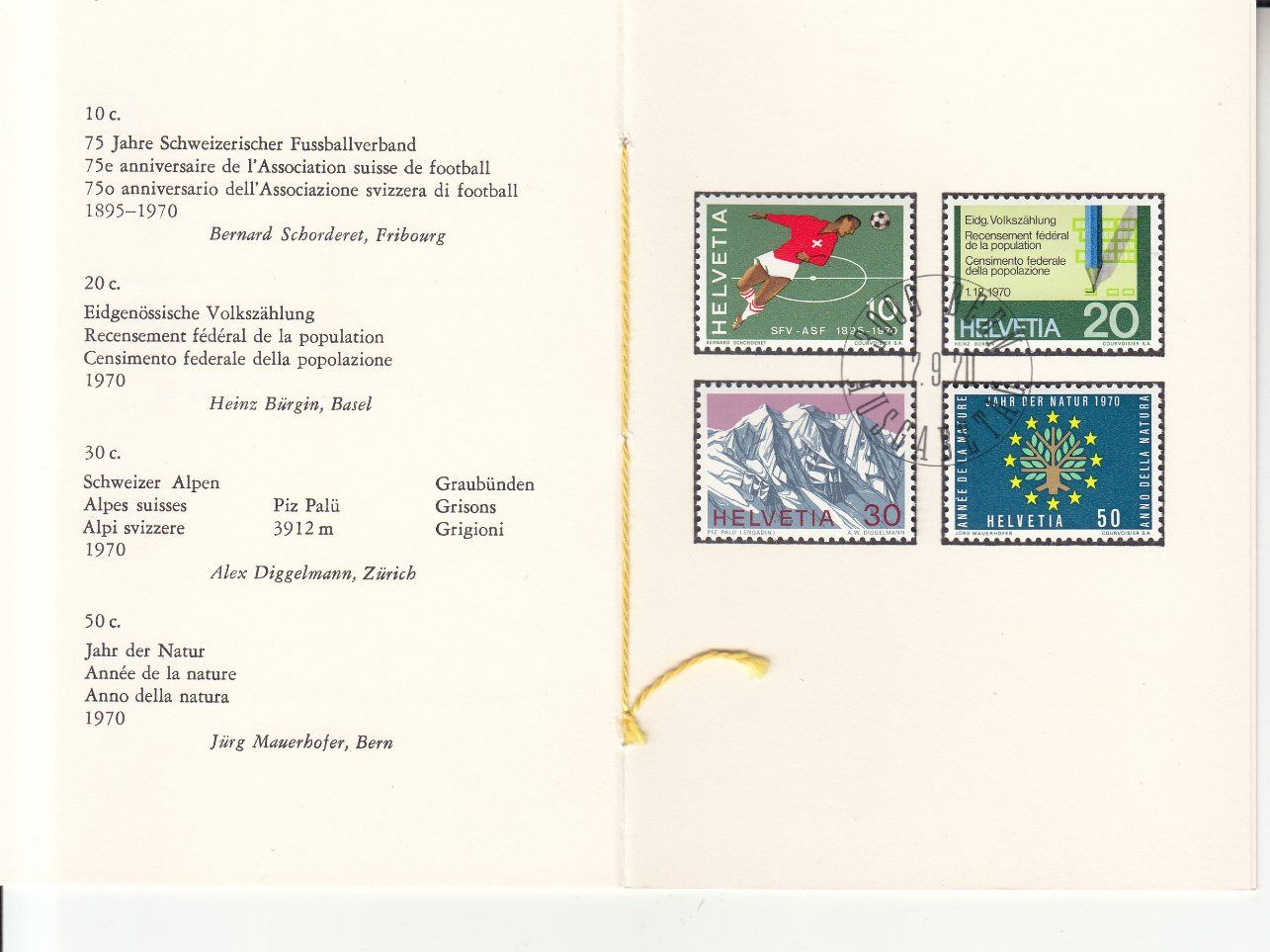 Alle Briefmarken: Faltblätter PTT SBK 99 mit ET – Gebraucht aus Bürglen TG von StampGraf
