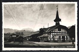 AK Zweisimmen, Ansicht vom Bahnhof