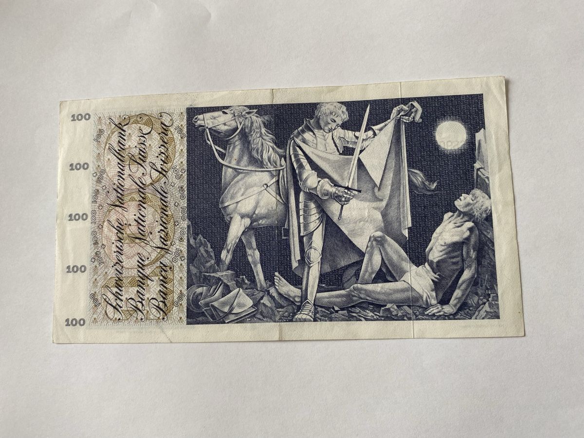 Banconote: Schöne Hunderter Note gefaltet  – Usato da Köniz venduto da Sonnenschein._.77