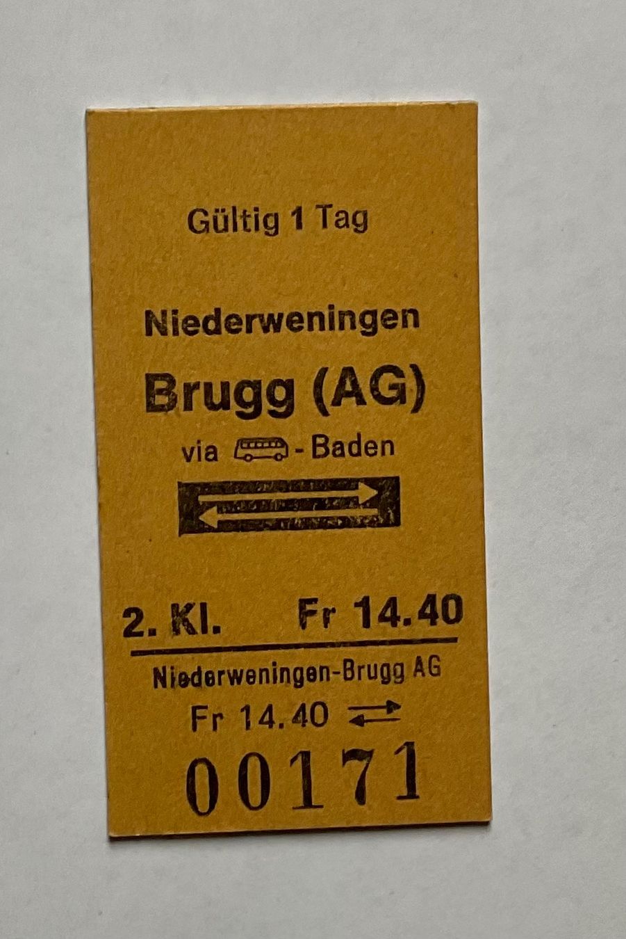 Biglietti: Altes Billett aus Karton – Usato da Endingen venduto da nathan05