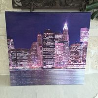 Bild New York Skyline Nacht von vorne und hinten 60x60cm