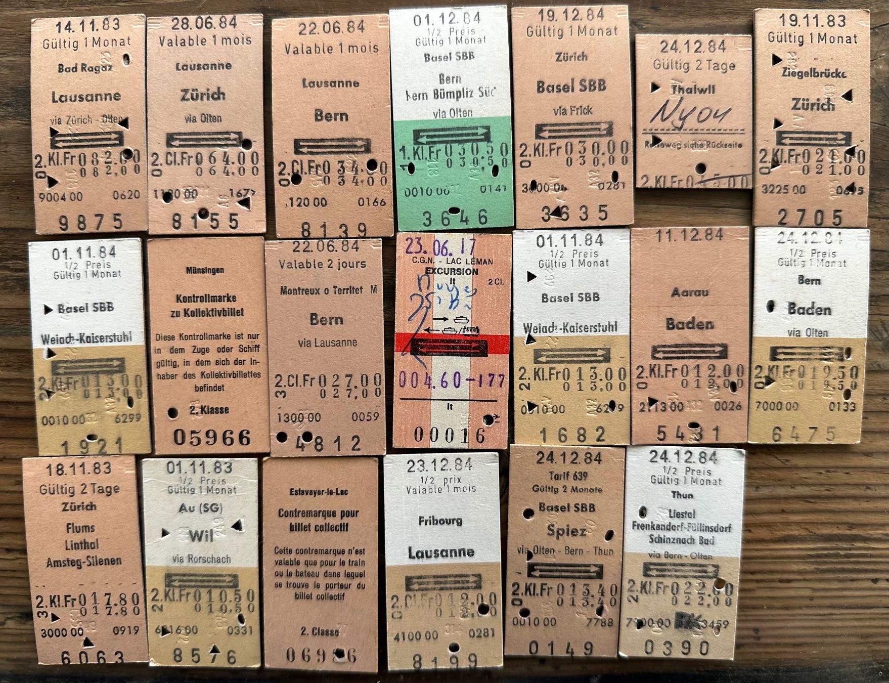 Billets: 20 Top Billette, SBB, Tickets Edmondsche Kartonbillette – D'occasion à Seltisberg par quadartswiss