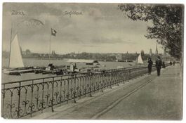 Zürich, Seefeldquai, belebt, gelaufen 1907