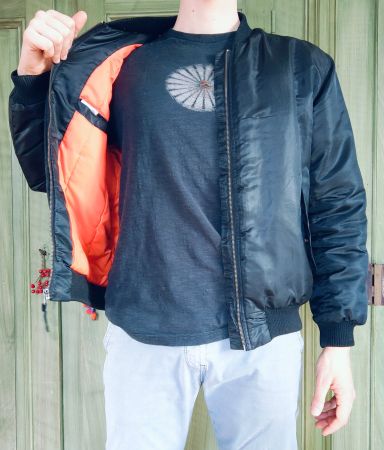 Veste bomber (bombardier) noire, taille L (52/54)
