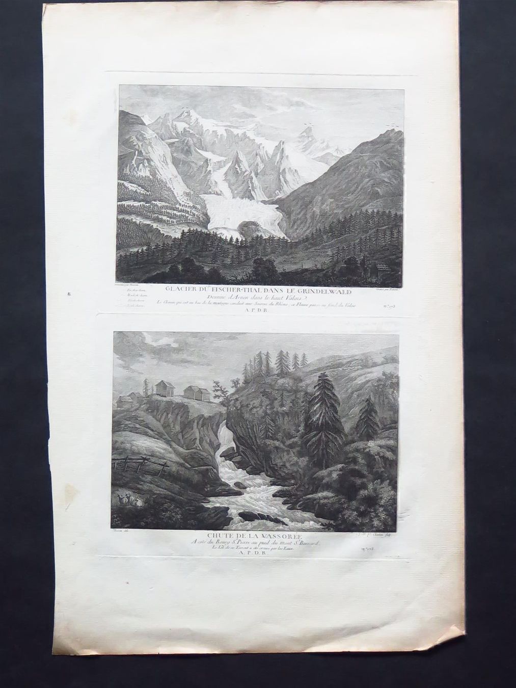 Stiche: Glacier du Fischer-Thal/Chute Vassorée – Gebraucht aus Bern von Jwpm66
