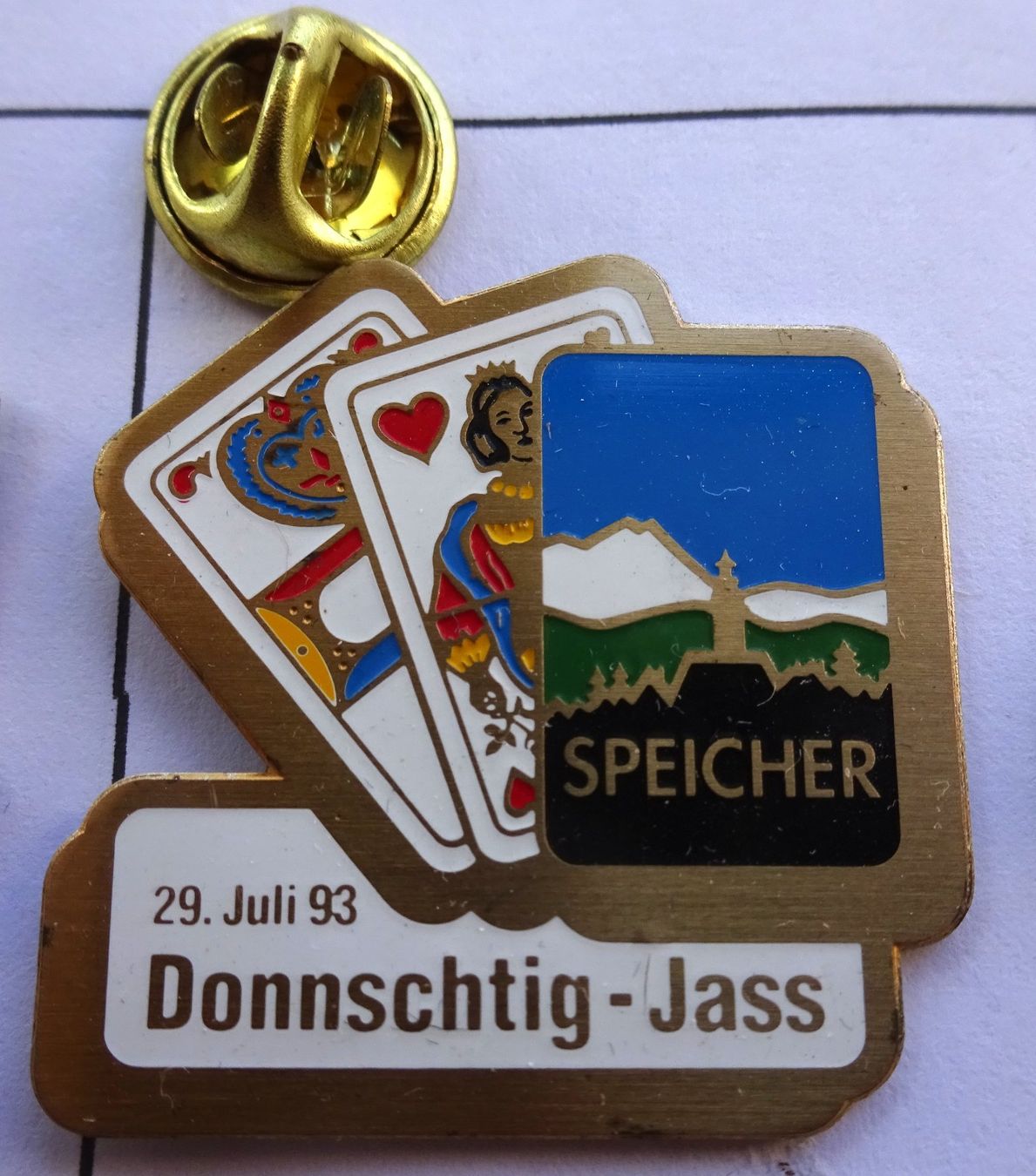 Plaquettes & Badges: Pin SPEICHER Donnschtig Jass – D'occasion à Utzenstorf par BUtter81