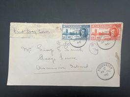 1946 Ascesion FDC auf Adress- Papier  fleckig  (G660)