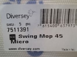 Mikrofasermop Diversey "TASKI Swing Mop", 45 cm, 5 Stk.
