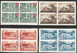 PP 1946, Satz im Viererblock, zentral am 1.VIII. 46 entwert.