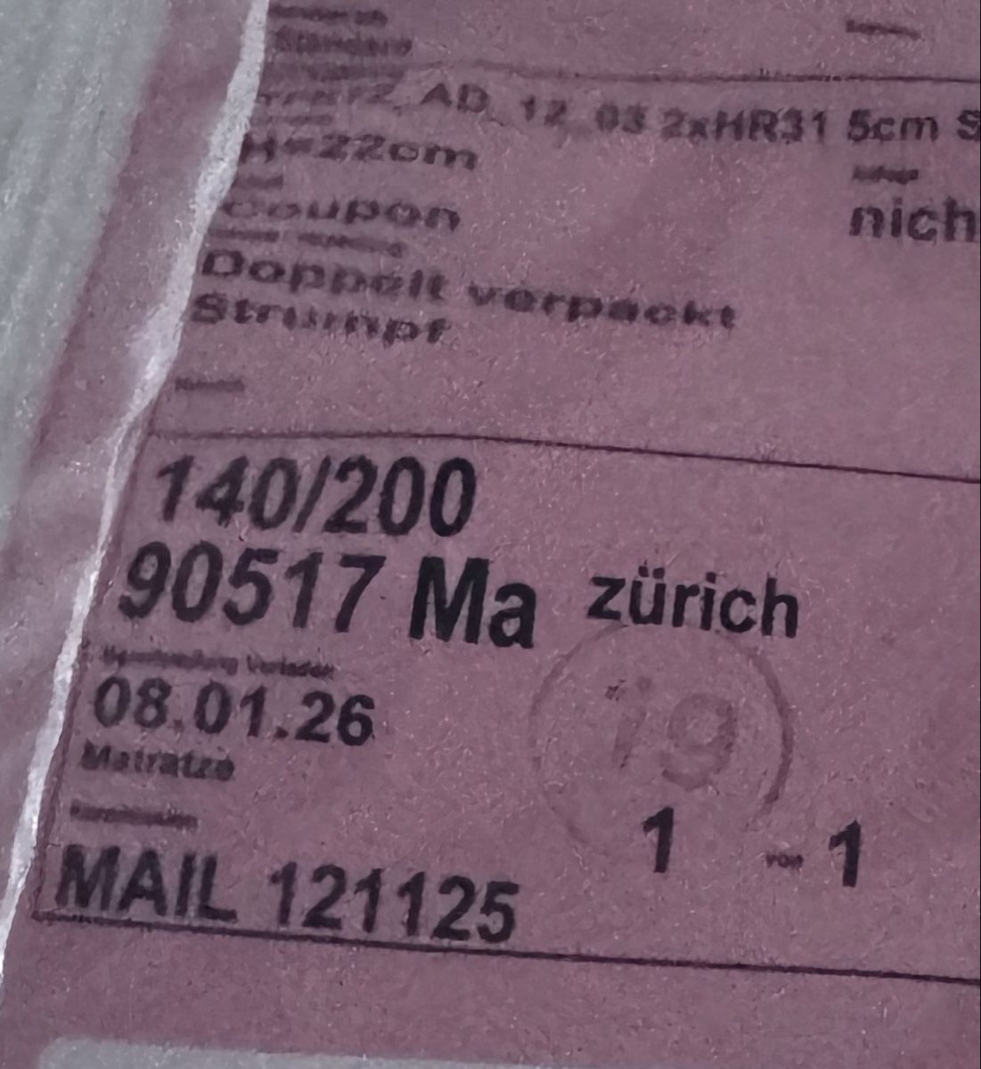 Materassi: Matratze 140x200 – Nuovo e nell'imballaggio originale da Kloten venduto da ljubice 2