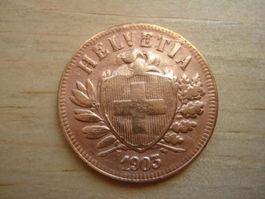 (A8)  2 Rappen 1903  VZ-