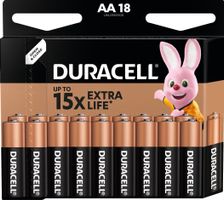 18 x Duracell Extra Life AA, LR06, LR6, Ablaufdatum: 03.2035