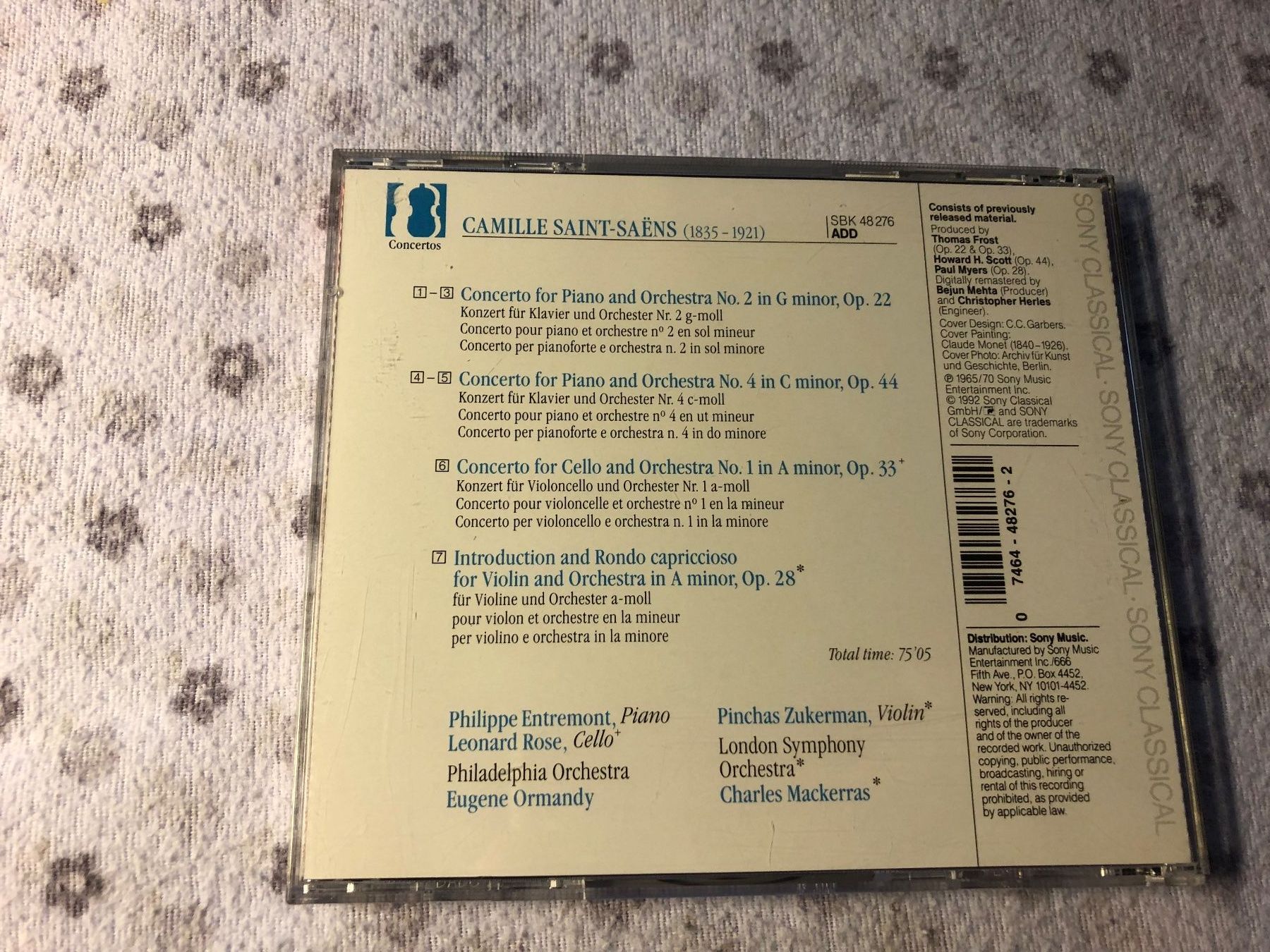 CDs: Saint-Saens: Klavier & Cellokonzerte, No.2 & No.4 – Gebraucht aus Schübelbach von Bemafaja 1