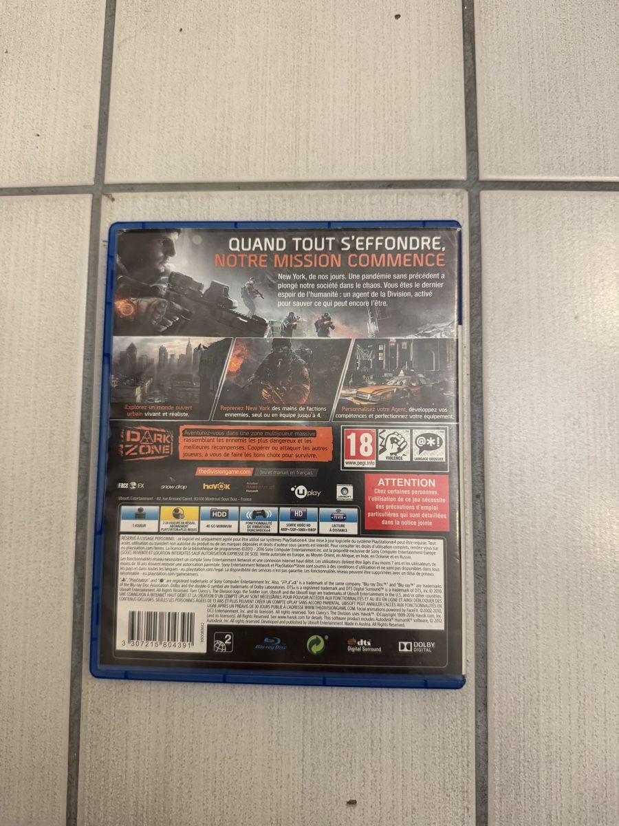 Sony Giochi: Jeu PS4 Tom Clancy’s Division – Nuovo (secondo la descrizione) da Porrentruy venduto da fee_24 1