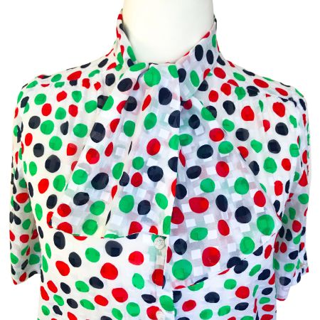 Bluse Gr. XL/XXL Baumwollbatist Marie Claire VINTAGE 1980s