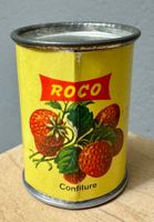 Kleine Blechdose f. Verkaufsladen Roco Erdbeer Confiture alt
