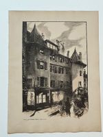 Lithografie Edouard Baud, Chateau Royal Genf Genève 1901