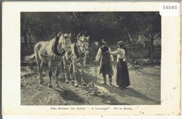 Otto Strützel - Zur Arbeit - A i'ouvrage - Pferde mit Bauer