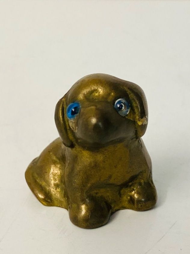 Statuette: Briefbeschwerer Talisman Dackel Messing Mid Century 60s – Usato da Zürich venduto da Arche_Brockenhaus 1