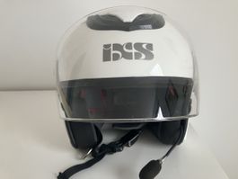 Motorrad Helm IXS Grösse M weiss mit Gegensprechanlage