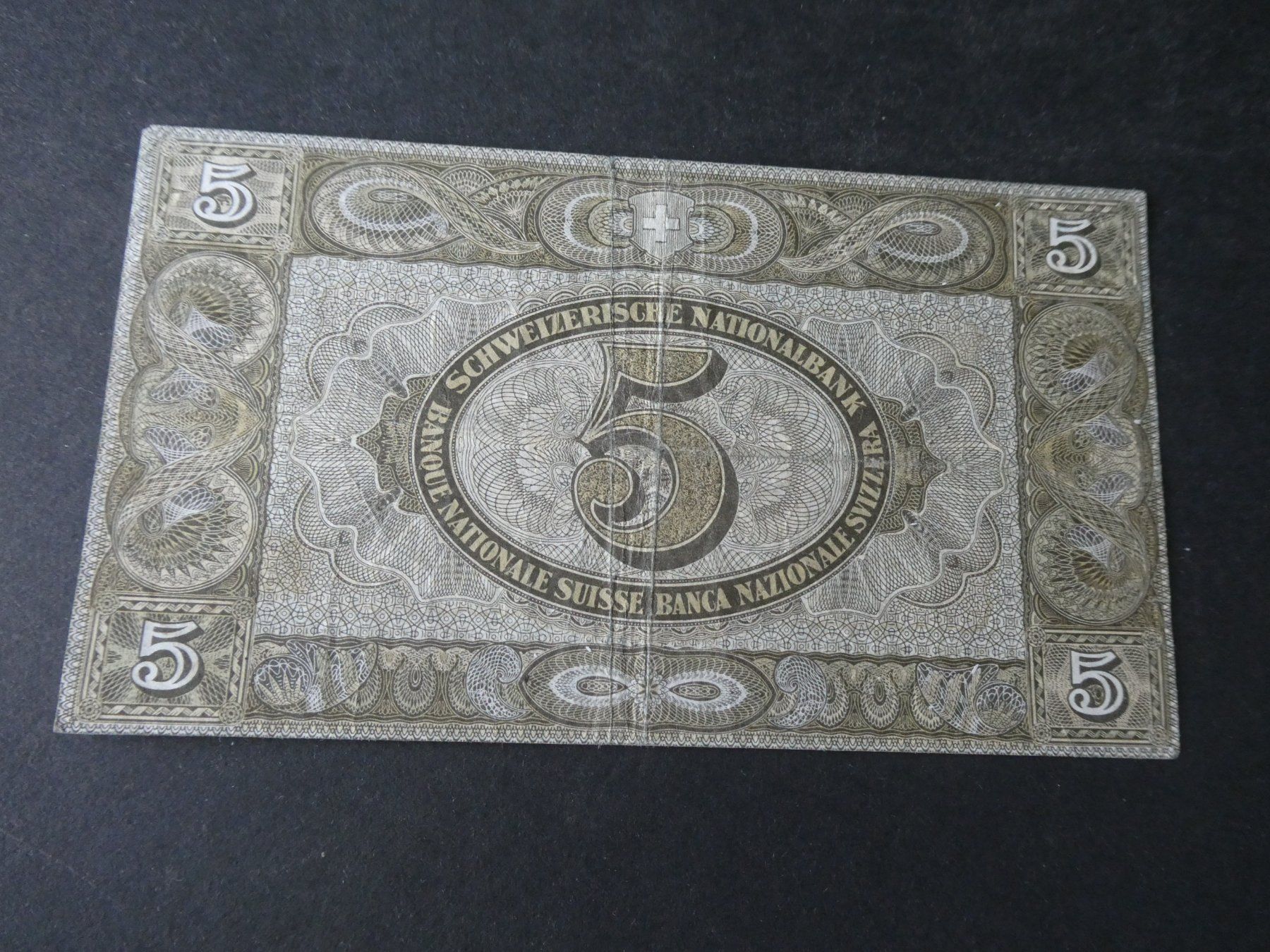 Billets de banque: Schweiz 1951,  5 Franken – D'occasion à Hinterforst par Rohusri 1